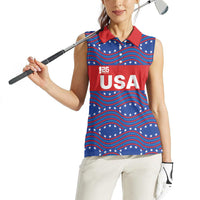 2026 World Football Host Country United States Custom Women Sleeveless Polo Shirt