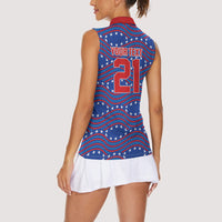 2026 World Football Host Country United States Custom Women Sleeveless Polo Shirt