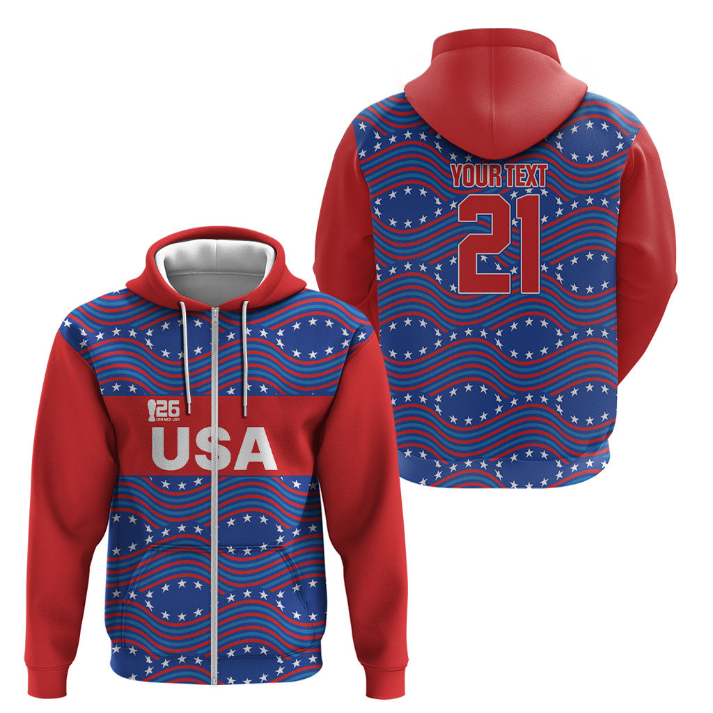 2026 World Football Host Country United States Custom Zip Hoodie
