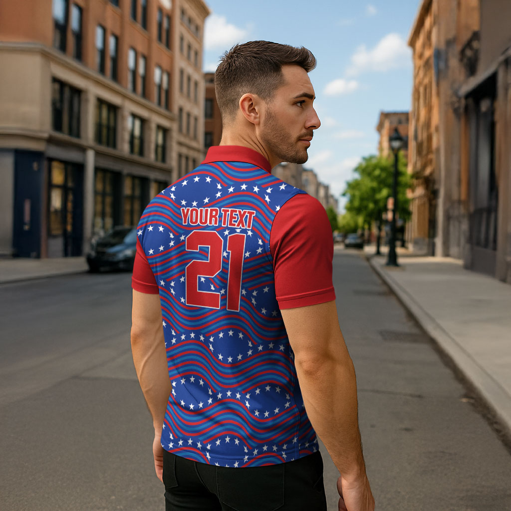 2026 World Football Host Country United States Custom Zipper Polo Shirt