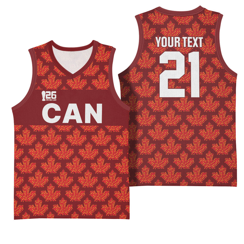 2026 World Football Host Country Canada Custom Basketball Jersey