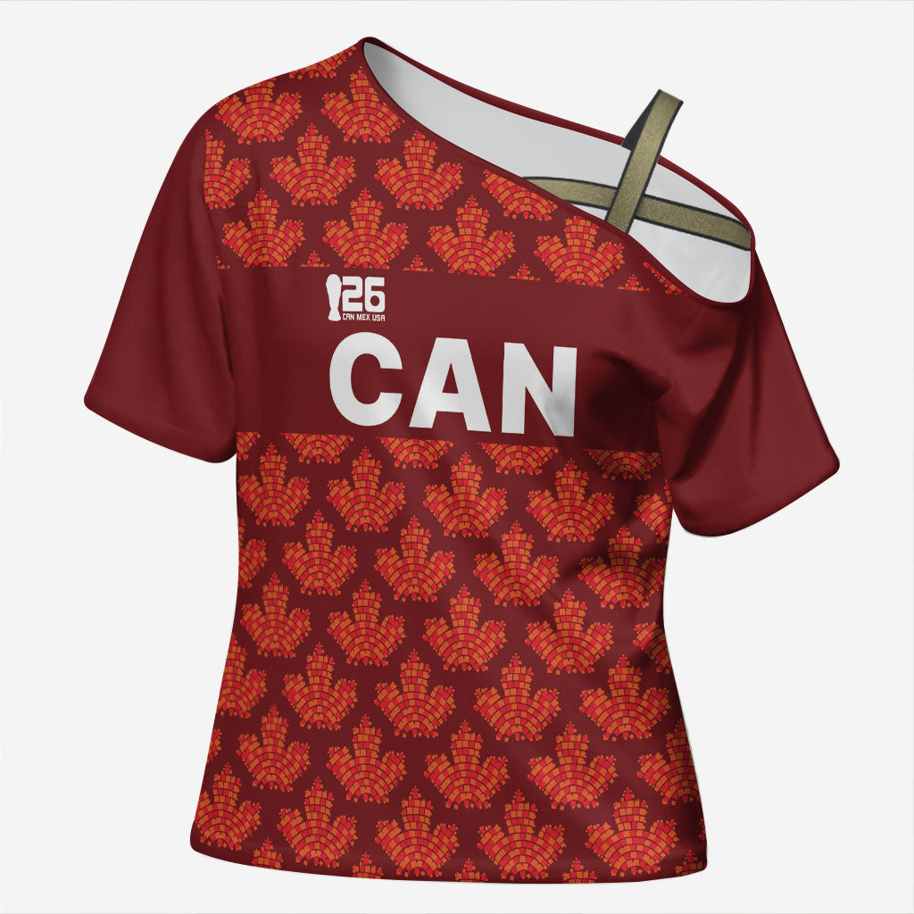2026 World Football Host Country Canada Custom Cross Shoulder Shirt