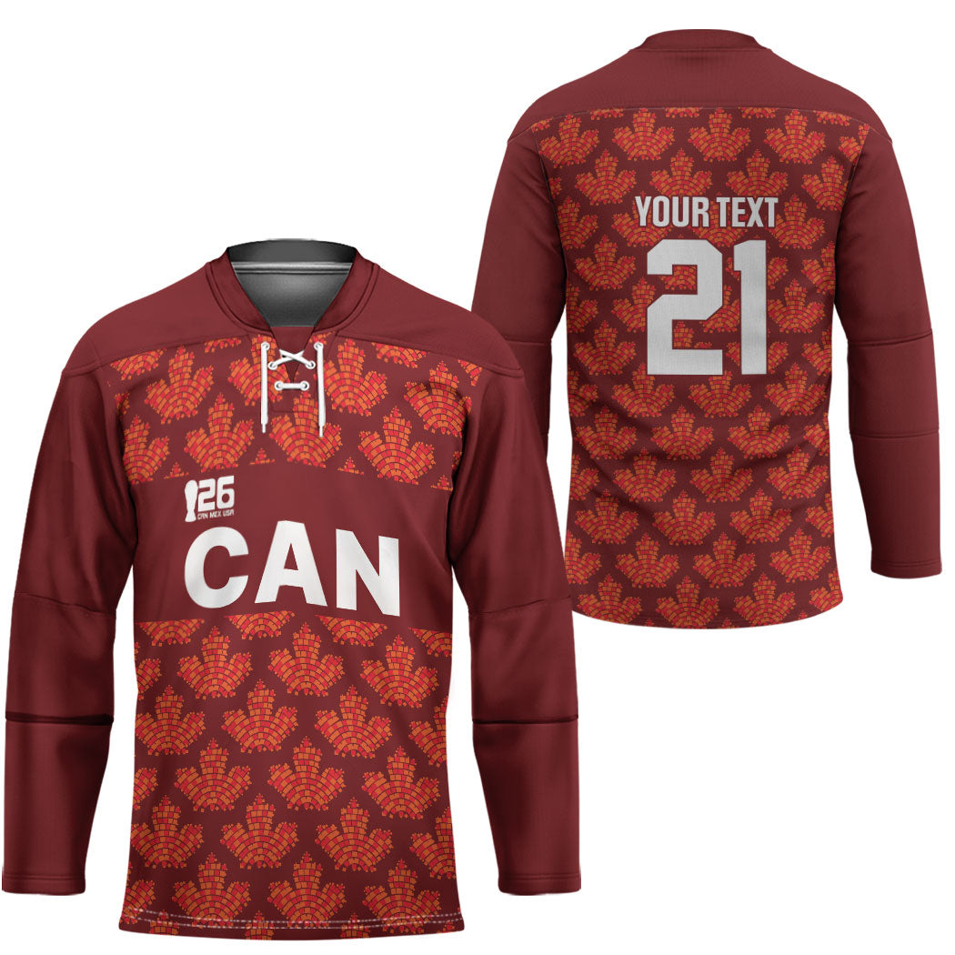2026 World Football Host Country Canada Custom Hockey Jersey