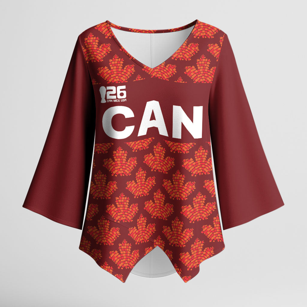 2026 World Football Host Country Canada Custom Kimono Sleeve Blouse