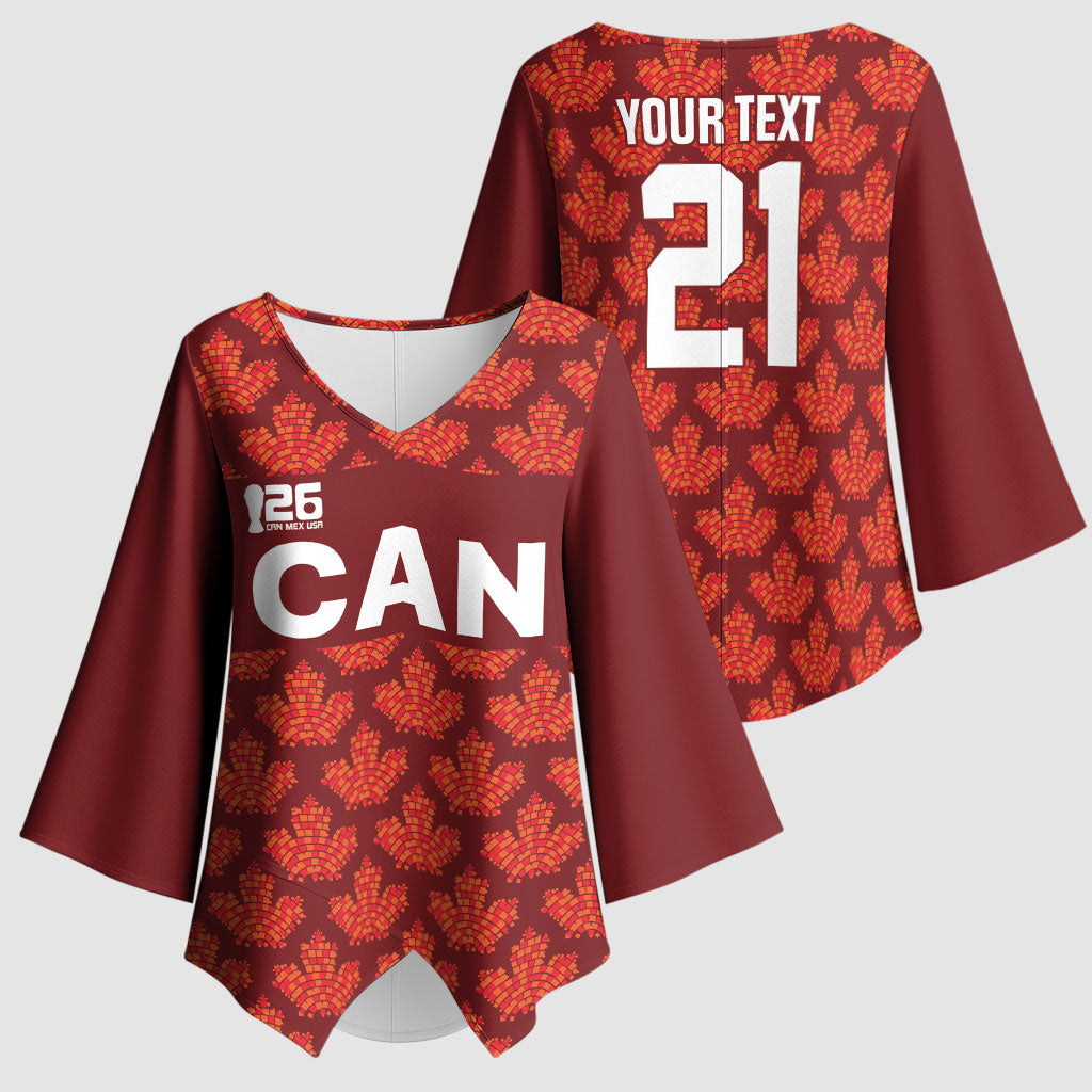 2026 World Football Host Country Canada Custom Kimono Sleeve Blouse