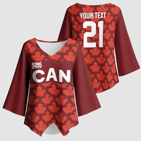 2026 World Football Host Country Canada Custom Kimono Sleeve Blouse