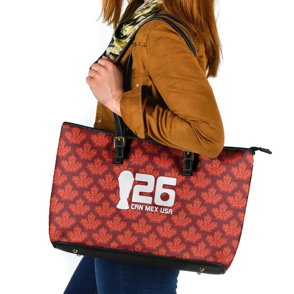 2026 World Football Host Country Canada Leather Tote Bag