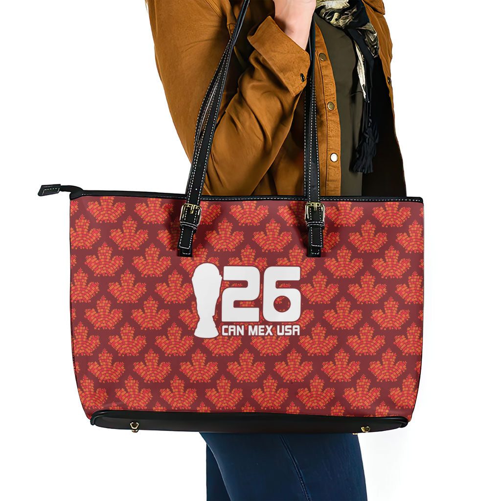 2026 World Football Host Country Canada Leather Tote Bag