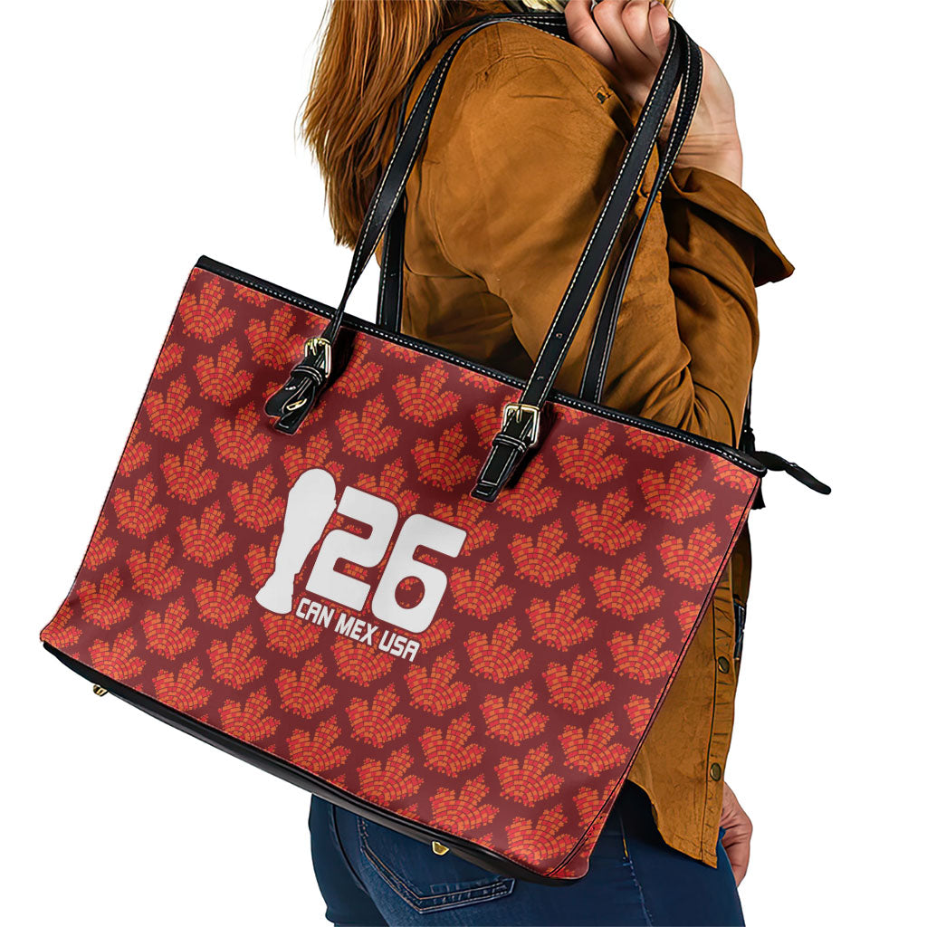 2026 World Football Host Country Canada Leather Tote Bag
