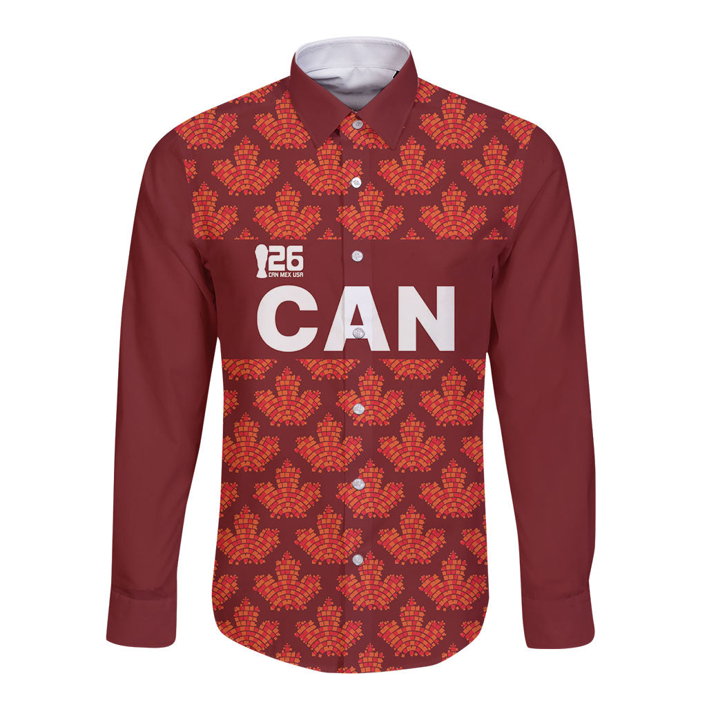 2026 World Football Host Country Canada Custom Long Sleeve Button Shirt