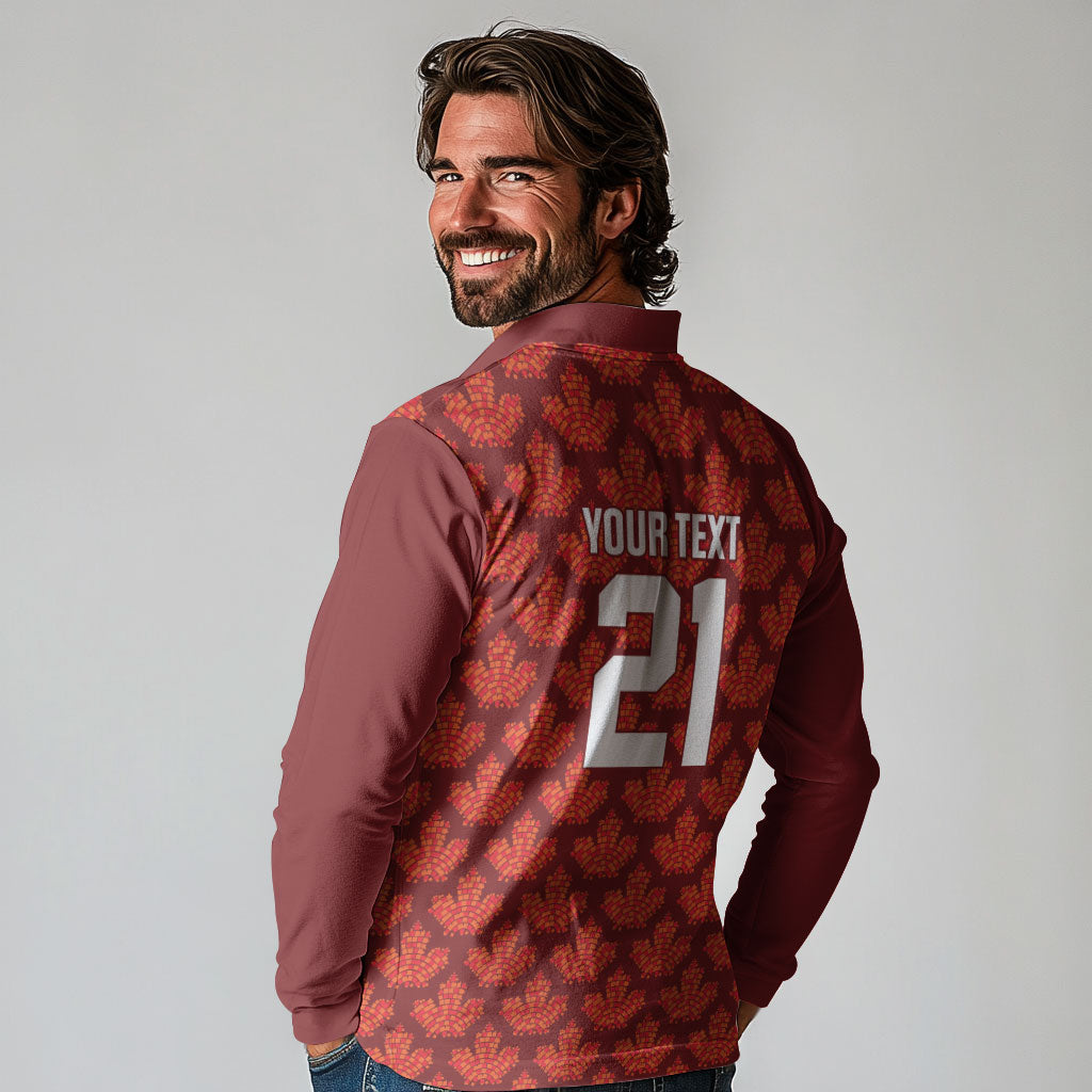 2026 World Football Host Country Canada Custom Long Sleeve Polo Shirt