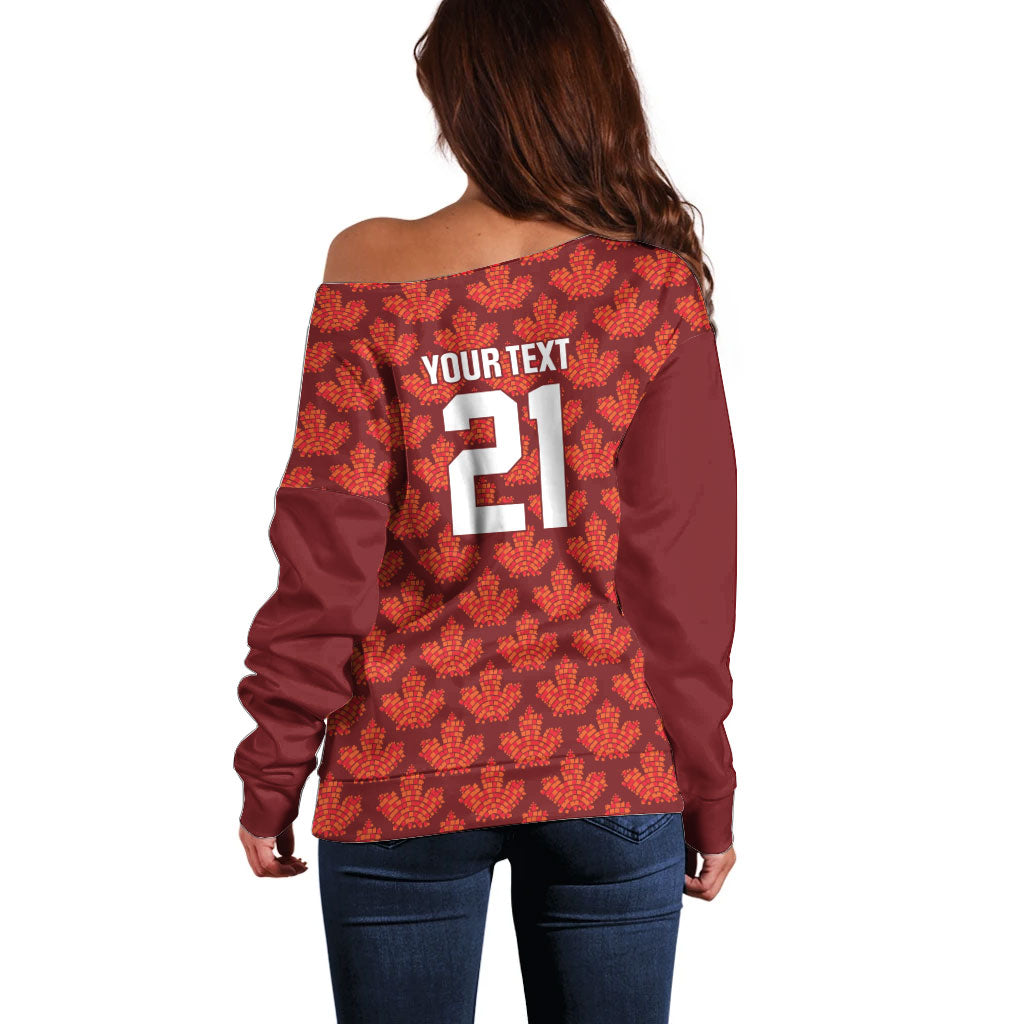 2026 World Football Host Country Canada Custom Off Shoulder Sweater