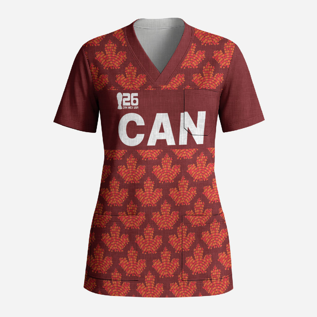 2026 World Football Host Country Canada Custom Scrub Top