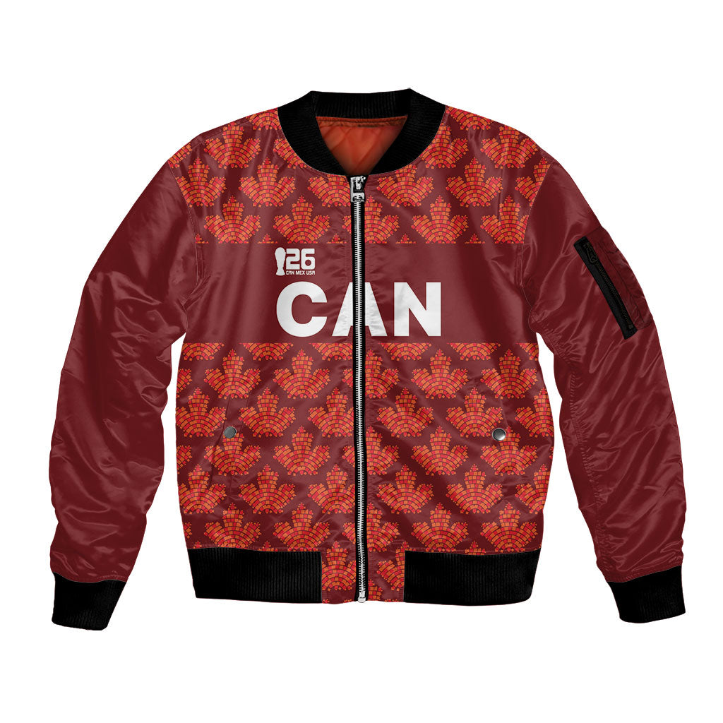2026 World Football Host Country Canada Custom Sleeve Zip Bomber Jacket