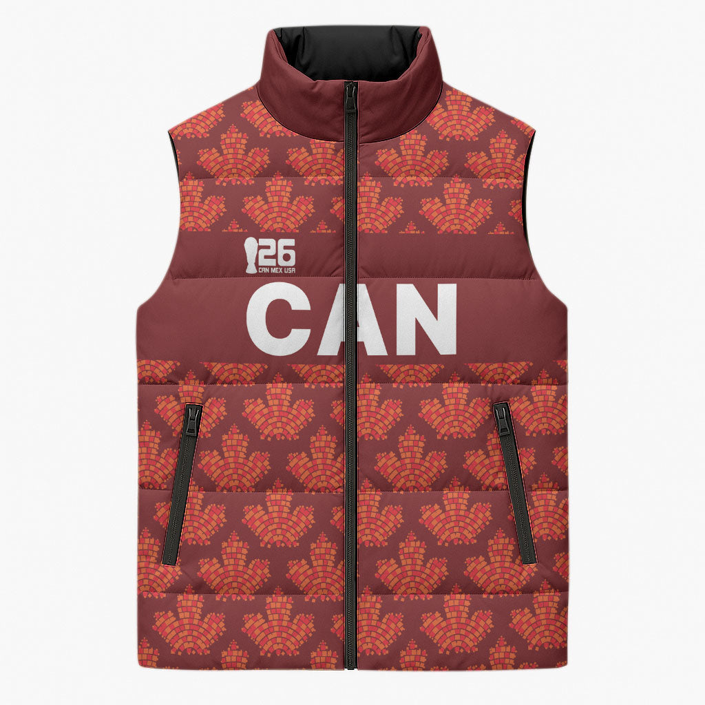 2026 World Football Host Country Canada Custom Sleeveless Puffer Jacket