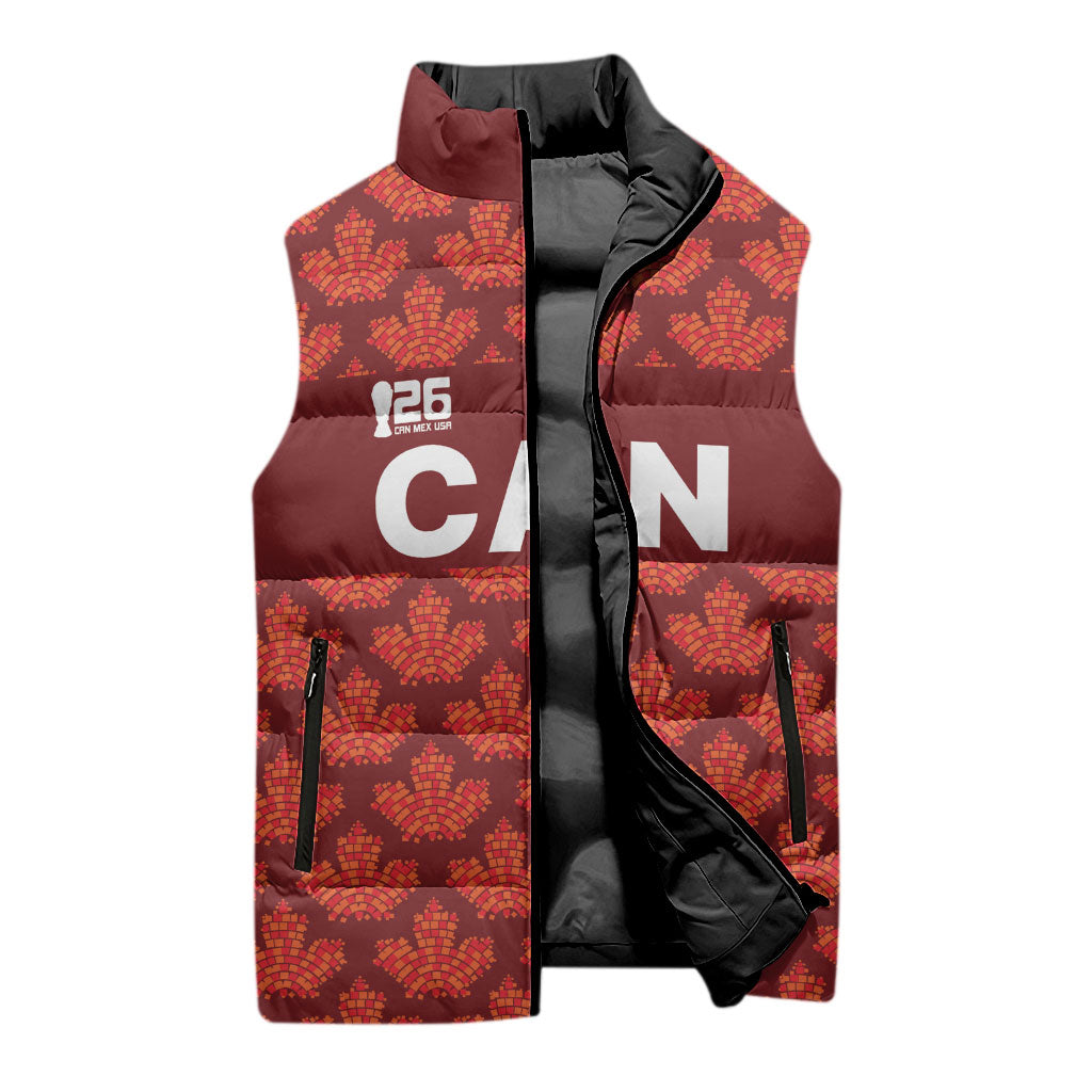 2026 World Football Host Country Canada Custom Sleeveless Puffer Jacket