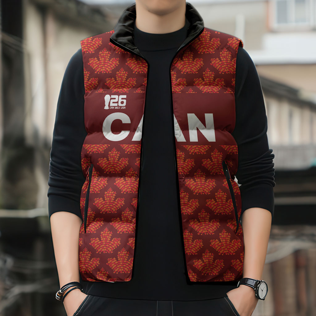 2026 World Football Host Country Canada Custom Sleeveless Puffer Jacket