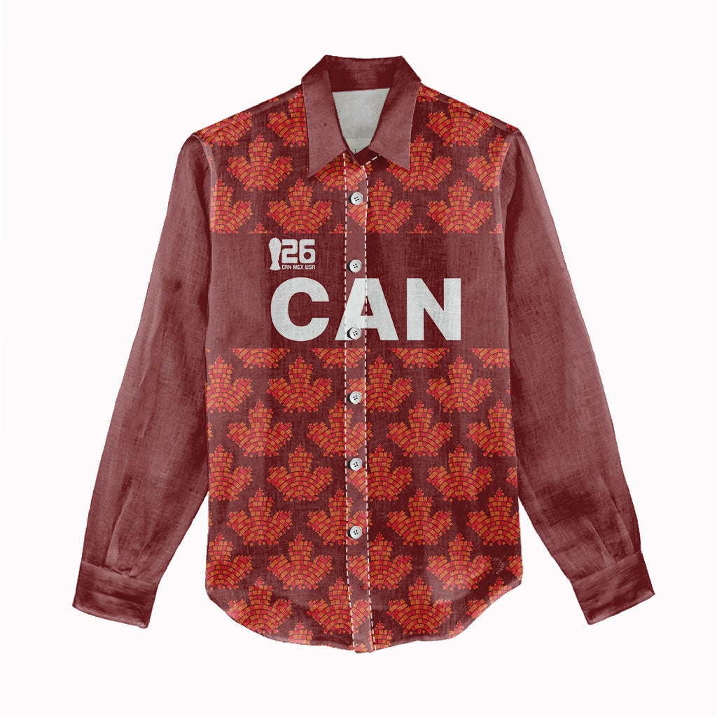 2026 World Football Host Country Canada Custom Women Casual Shirt