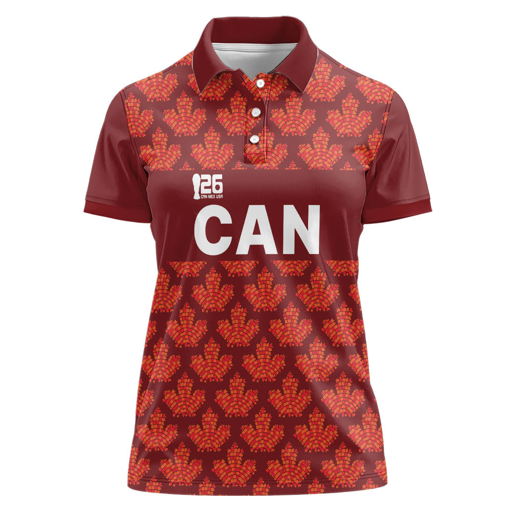 2026 World Football Host Country Canada Custom Women Polo Shirt
