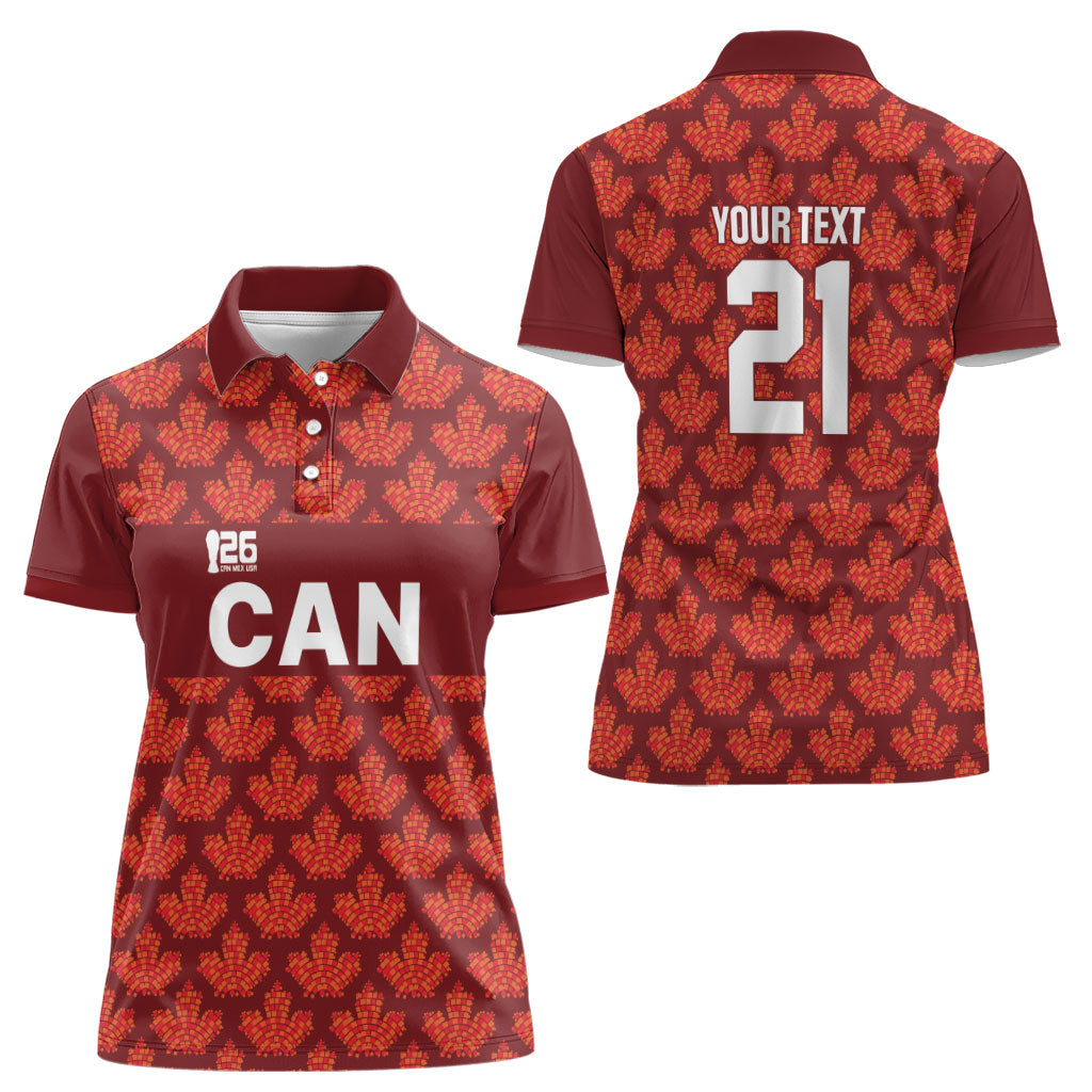 2026 World Football Host Country Canada Custom Women Polo Shirt