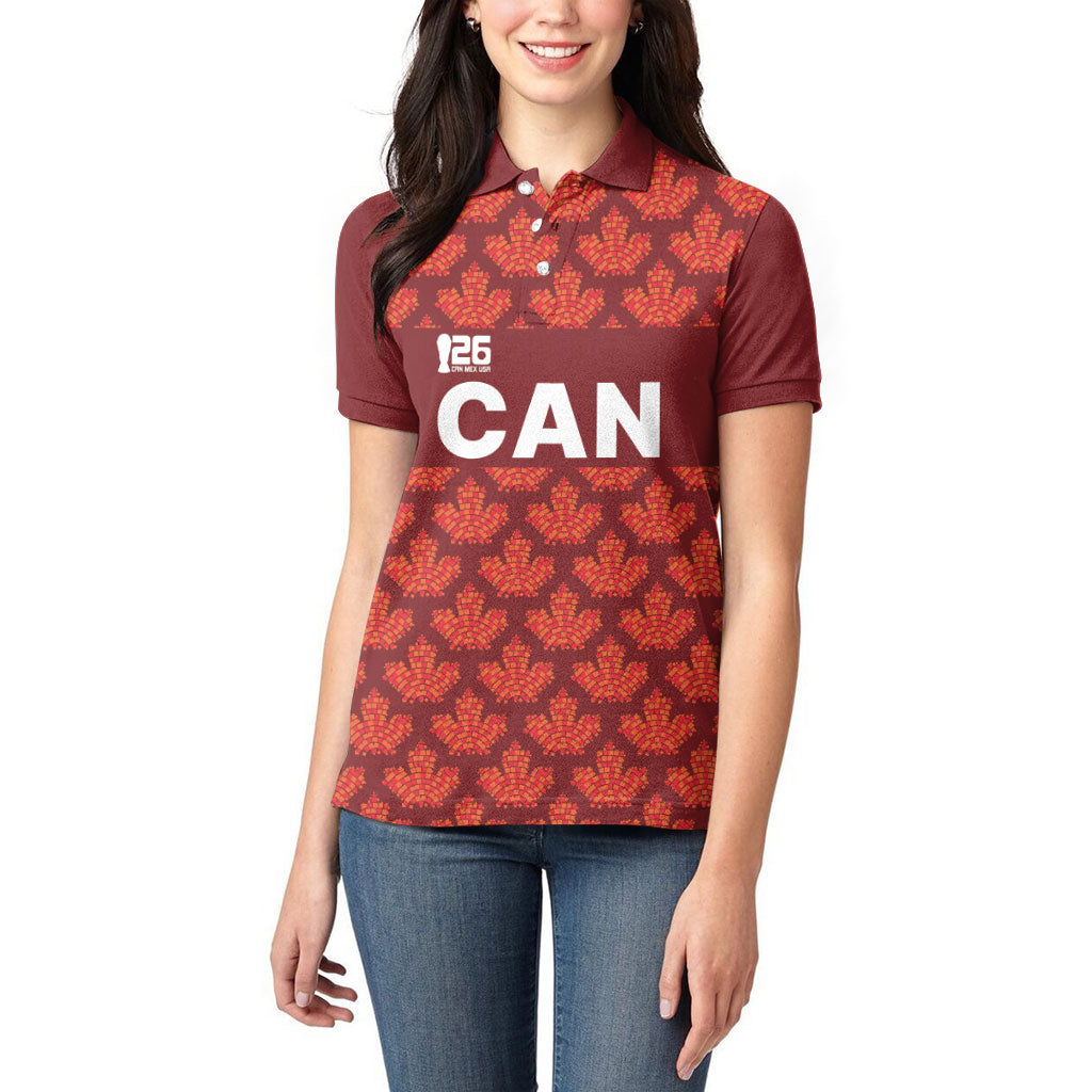 2026 World Football Host Country Canada Custom Women Polo Shirt