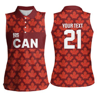 2026 World Football Host Country Canada Custom Women Sleeveless Polo Shirt
