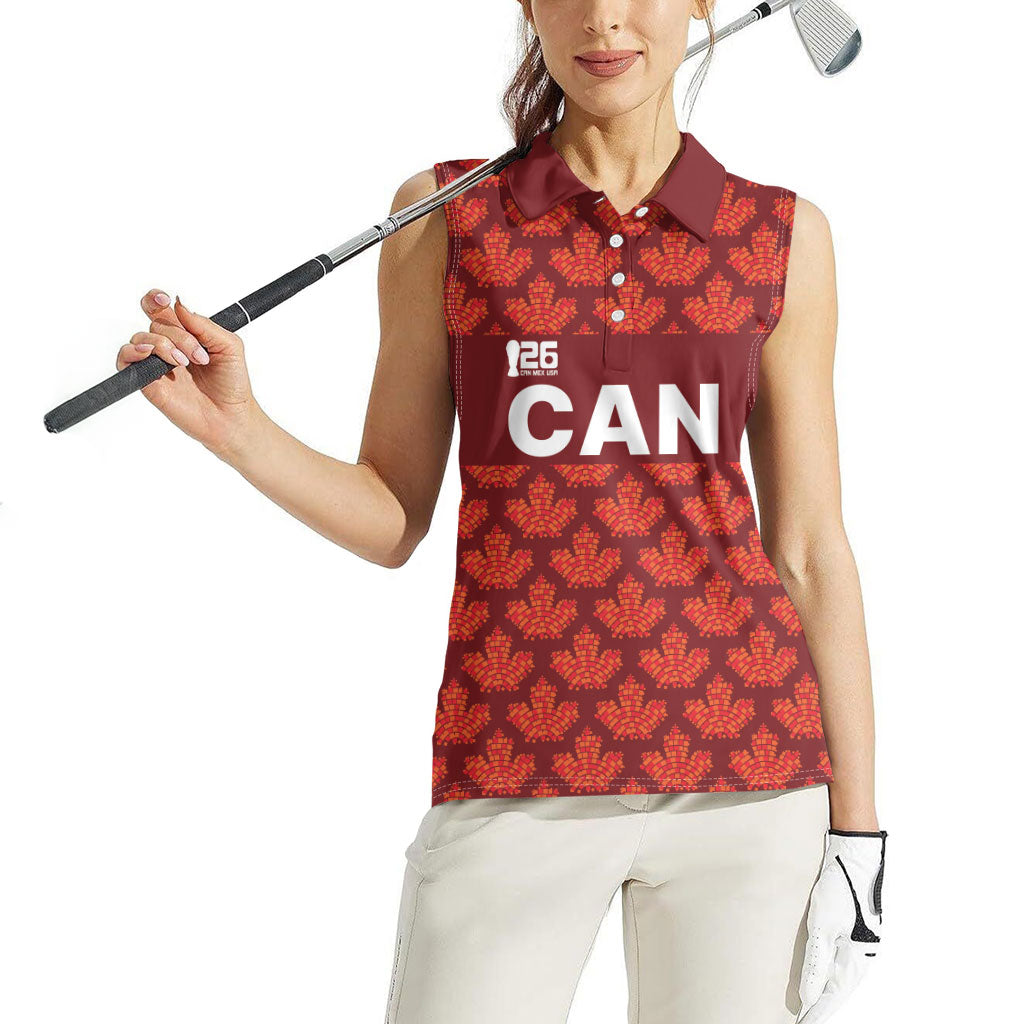 2026 World Football Host Country Canada Custom Women Sleeveless Polo Shirt