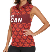 2026 World Football Host Country Canada Custom Women Sleeveless Polo Shirt
