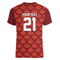 2026 World Football Host Country Canada Custom Women V-Neck T-Shirt
