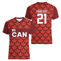 2026 World Football Host Country Canada Custom Women V-Neck T-Shirt