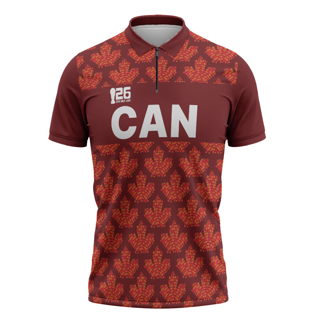 2026 World Football Host Country Canada Custom Zipper Polo Shirt