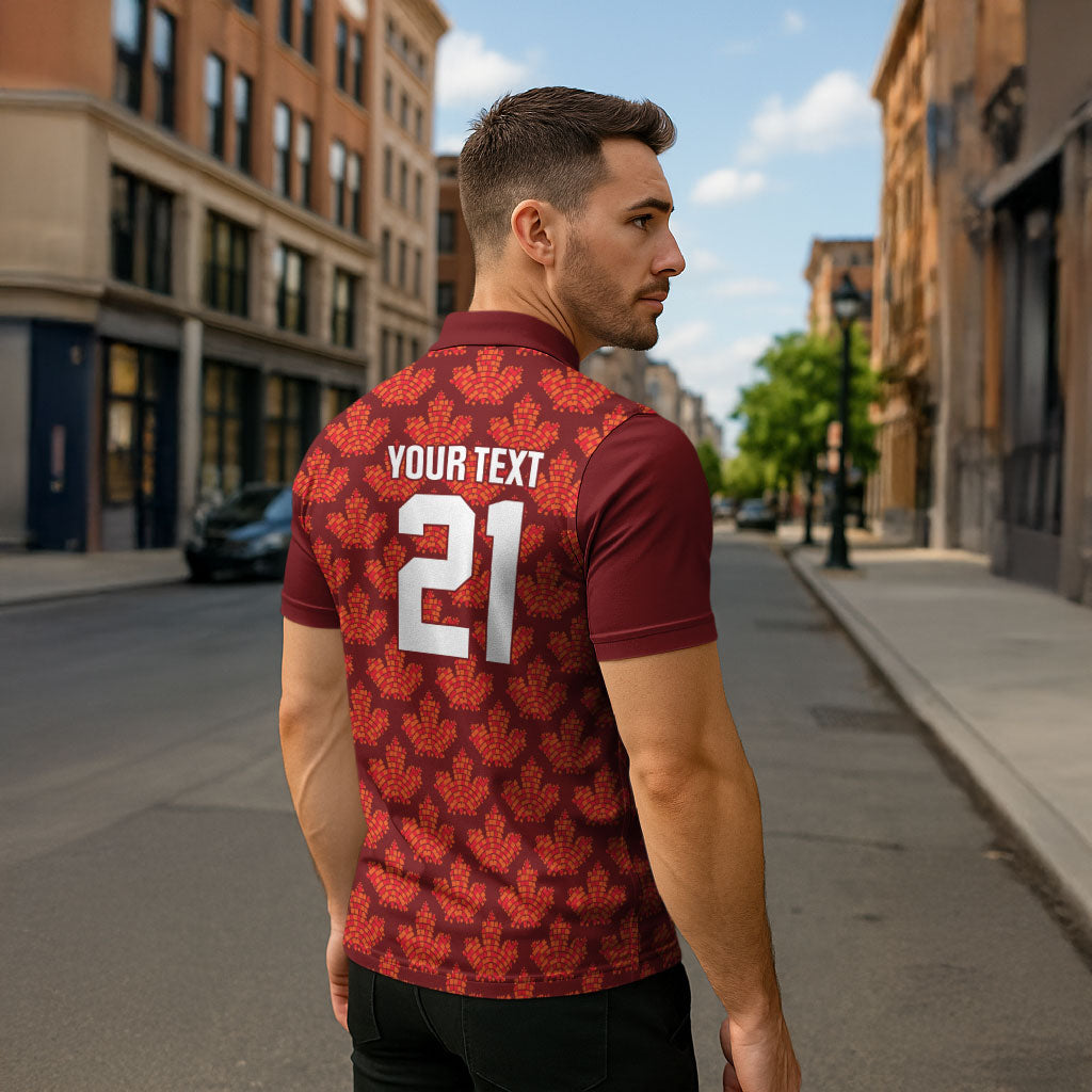 2026 World Football Host Country Canada Custom Zipper Polo Shirt
