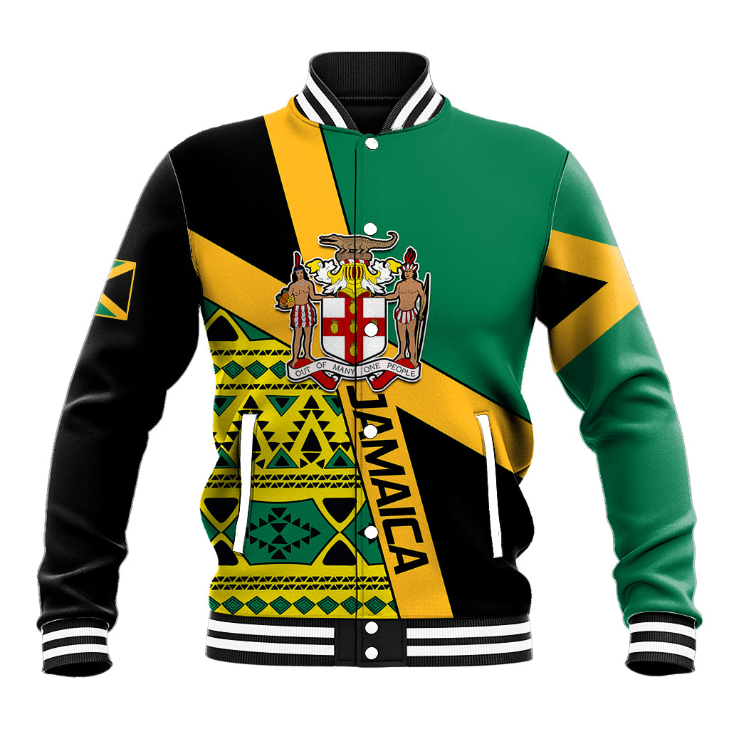 Personalised Jamaica Baseball Jacket Ethnic Style In Jamaican Flag LT9 - Wonder Print Shop