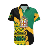Personalised Jamaica Hawaiian Shirt Ethnic Style In Jamaican Flag - Wonder Print Shop