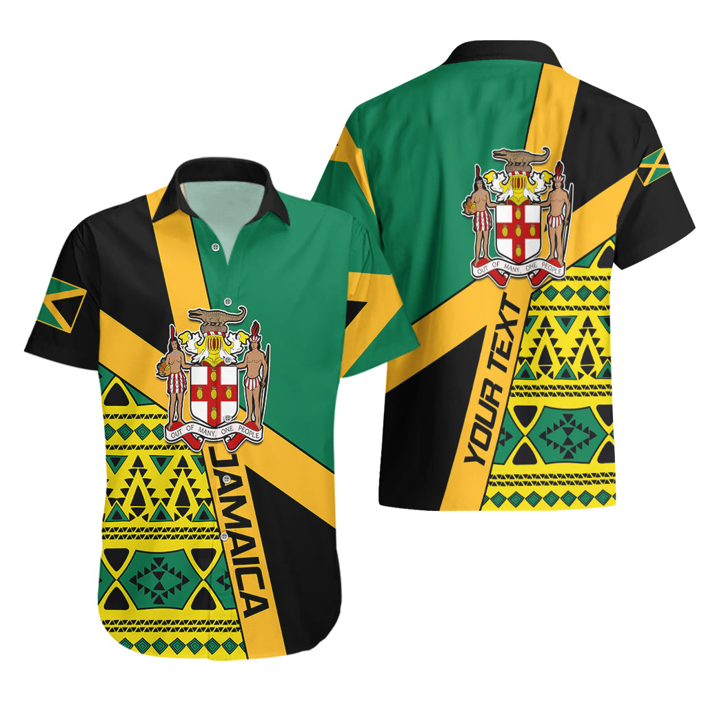 Personalised Jamaica Hawaiian Shirt Ethnic Style In Jamaican Flag - Wonder Print Shop