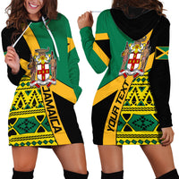 Personalised Jamaica Hoodie Dress Ethnic Style In Jamaican Flag - Wonder Print Shop