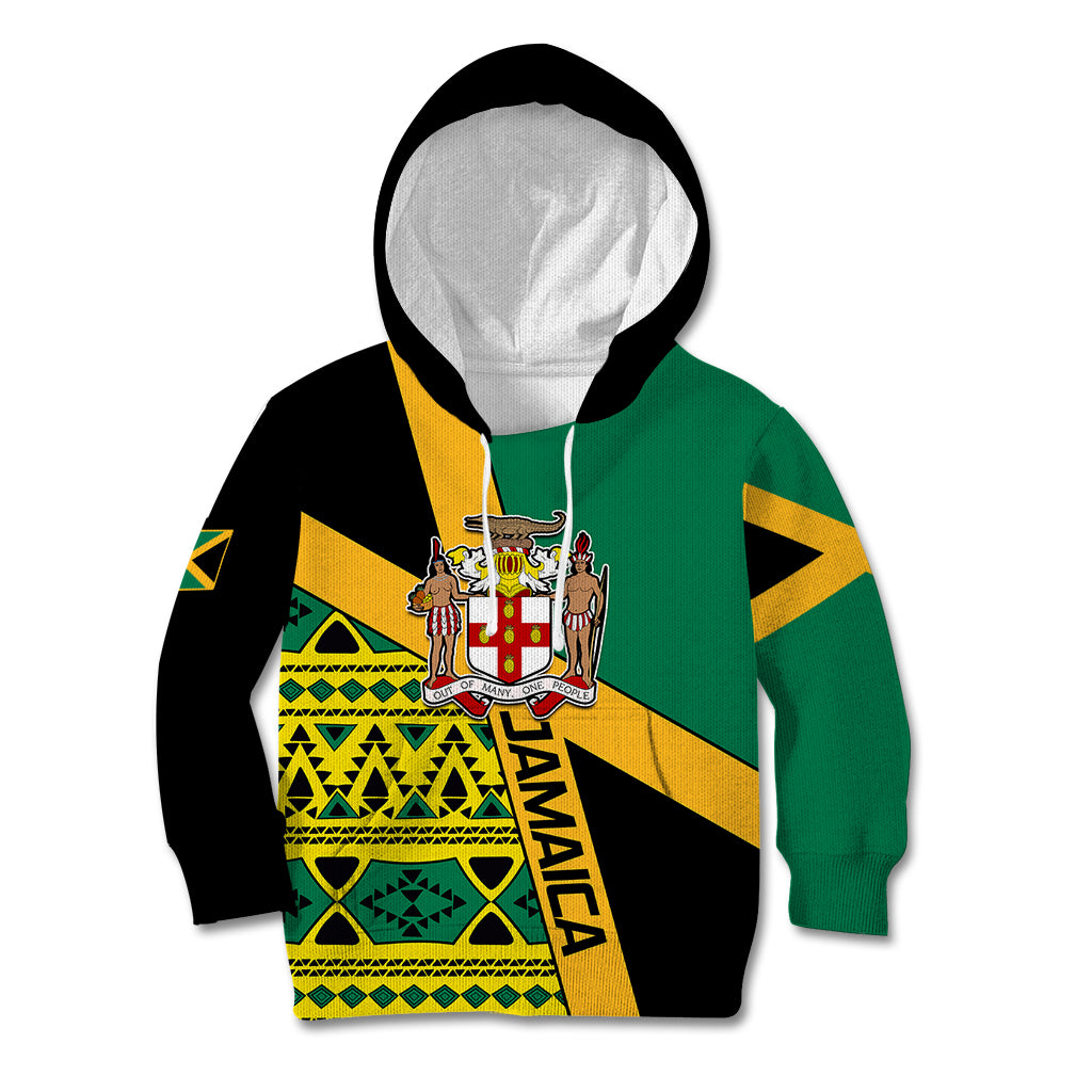 Personalised Jamaica Kid Hoodie Ethnic Style In Jamaican Flag - Wonder Print Shop