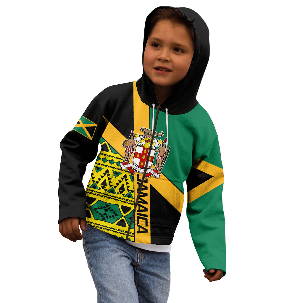 Personalised Jamaica Kid Hoodie Ethnic Style In Jamaican Flag - Wonder Print Shop