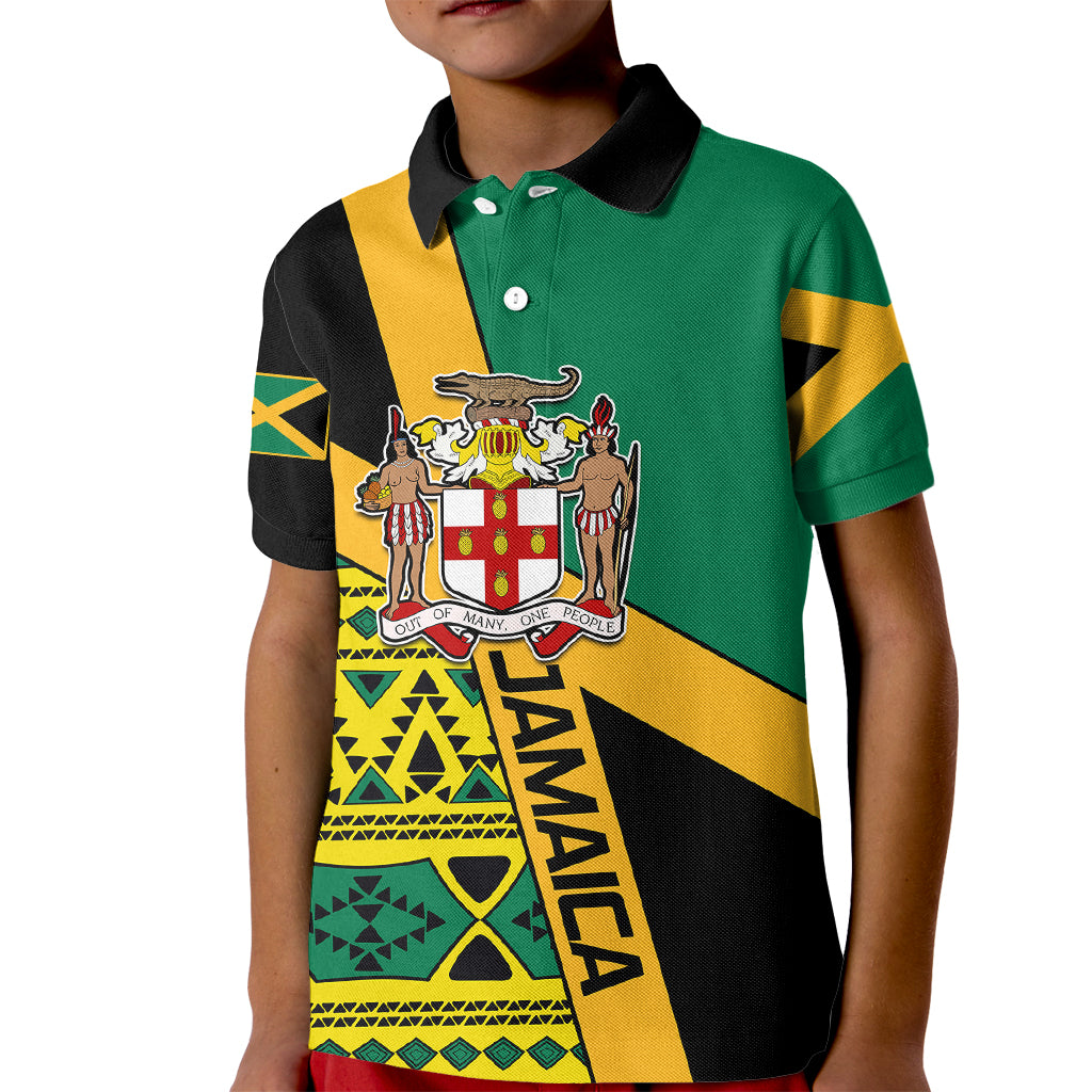 Personalised Jamaica Kid Polo Shirt Ethnic Style In Jamaican Flag - Wonder Print Shop