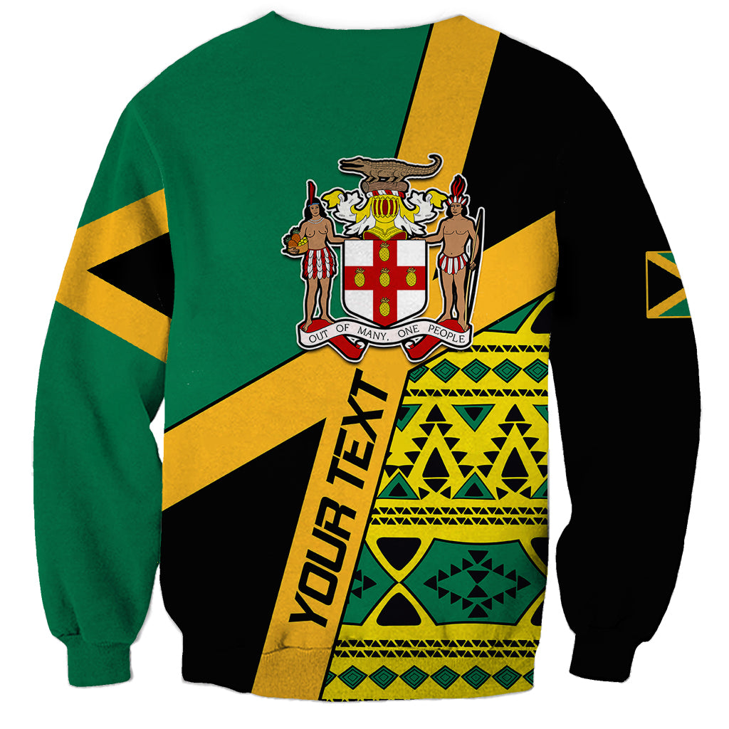 Personalised Jamaica Sweatshirt Ethnic Style In Jamaican Flag - Wonder Print Shop