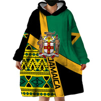 Personalised Jamaica Wearable Blanket Hoodie Ethnic Style In Jamaican Flag - Wonder Print Shop