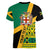 Personalised Jamaica Women V Neck T Shirt Ethnic Style In Jamaican Flag - Wonder Print Shop