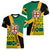 Personalised Jamaica Women V Neck T Shirt Ethnic Style In Jamaican Flag - Wonder Print Shop