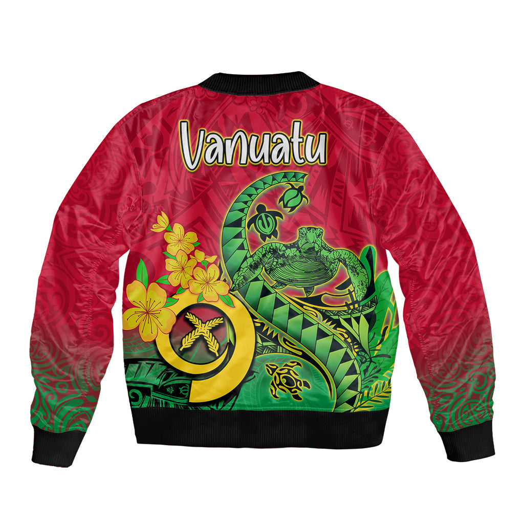 Vanuatu Islands Bomber Jacket Polynesian Tattoo and Sea Turtle LT9 - Wonder Print Shop