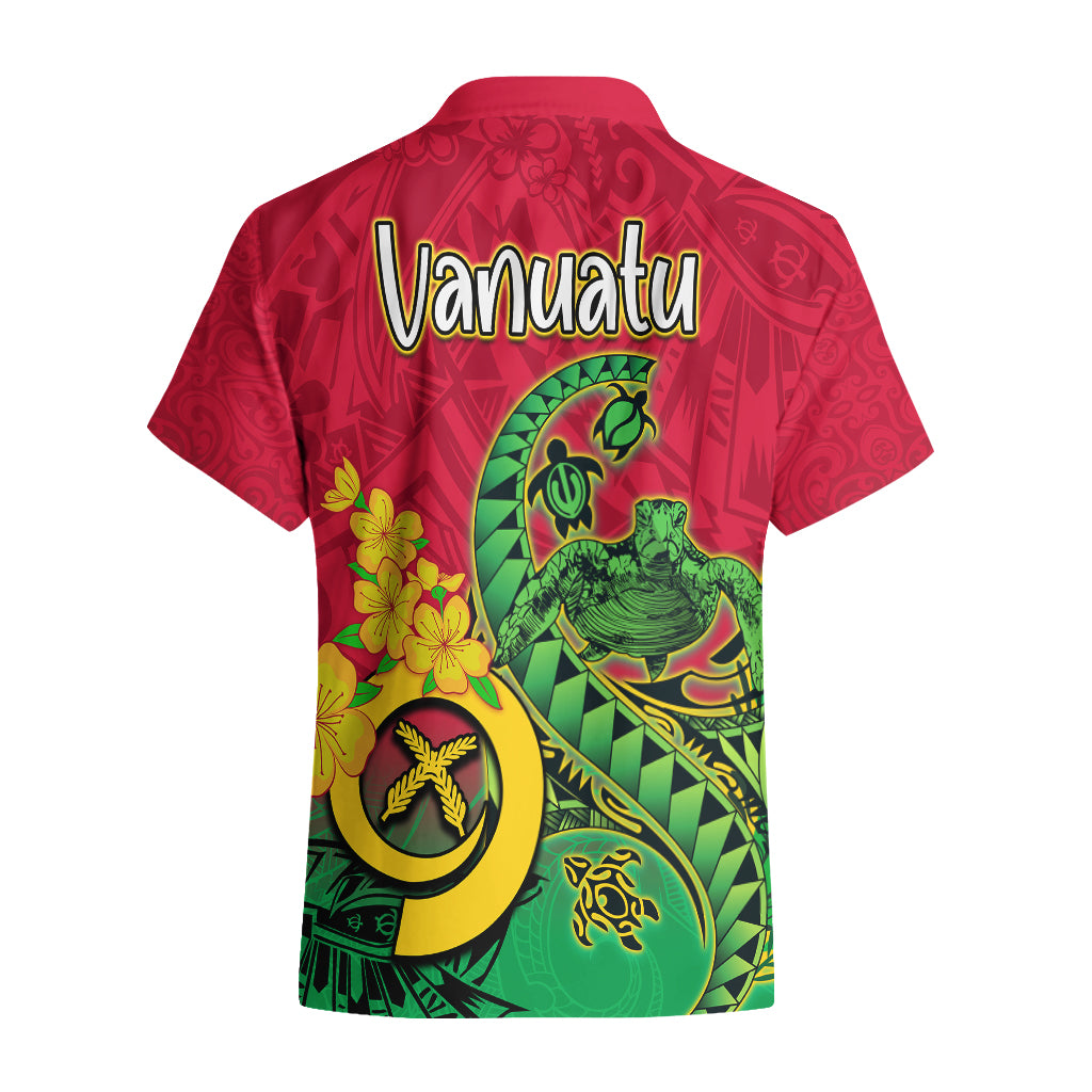 Vanuatu Islands Hawaiian Shirt Polynesian Tattoo and Sea Turtle - Wonder Print Shop
