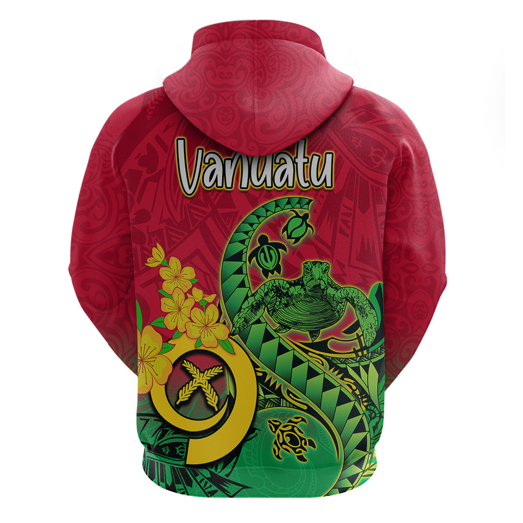 Vanuatu Islands Hoodie Polynesian Tattoo and Sea Turtle - Wonder Print Shop
