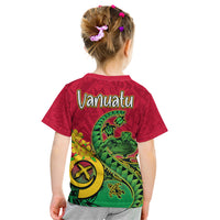 Vanuatu Islands Kid T Shirt Polynesian Tattoo and Sea Turtle - Wonder Print Shop