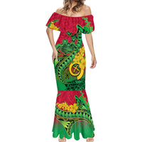 Vanuatu Islands Mermaid Dress Polynesian Tattoo and Sea Turtle - Wonder Print Shop