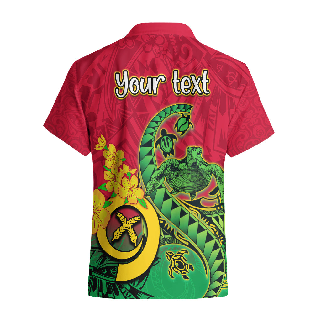Personalised Vanuatu Islands Hawaiian Shirt Polynesian Tattoo and Sea Turtle - Wonder Print Shop