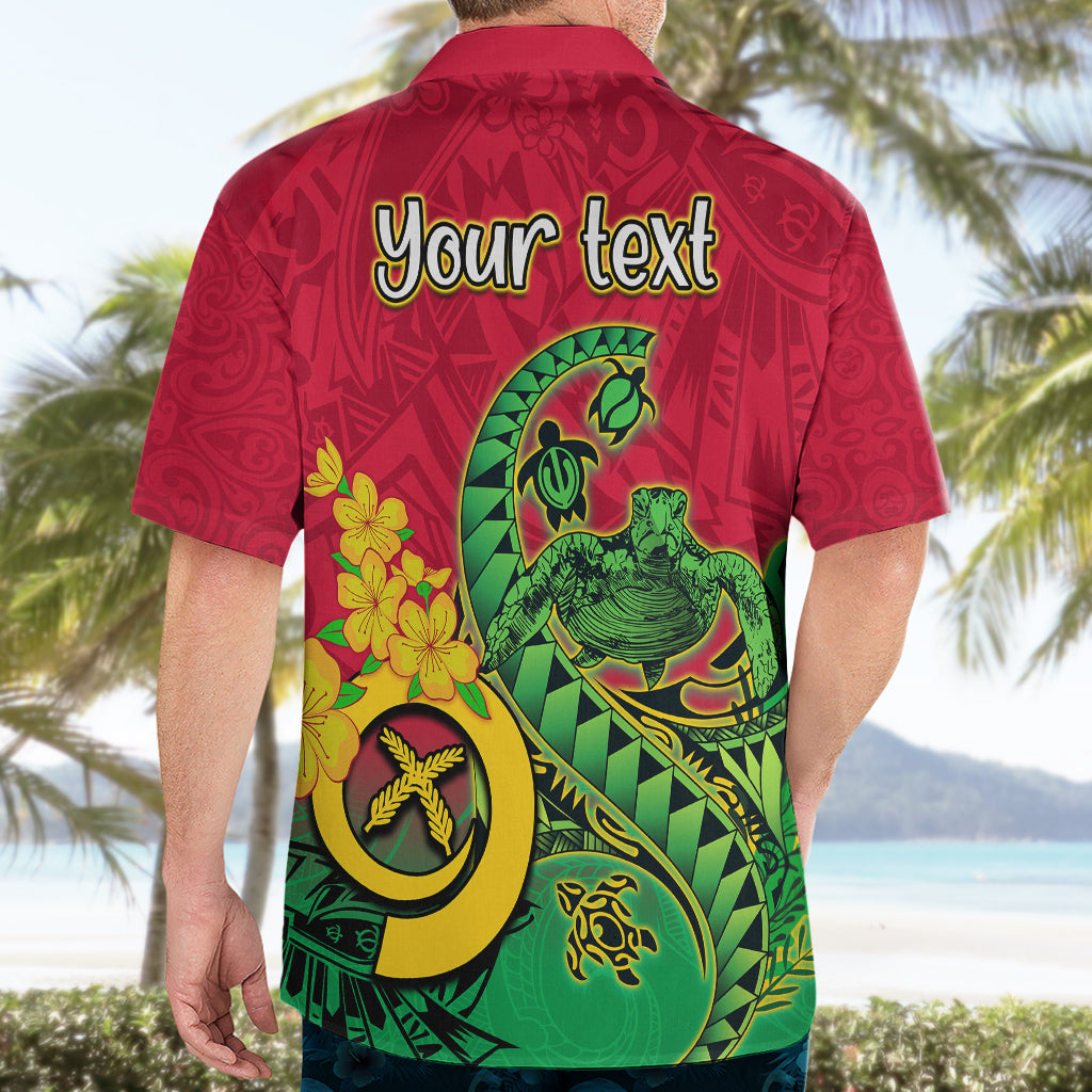 Personalised Vanuatu Islands Hawaiian Shirt Polynesian Tattoo and Sea Turtle - Wonder Print Shop